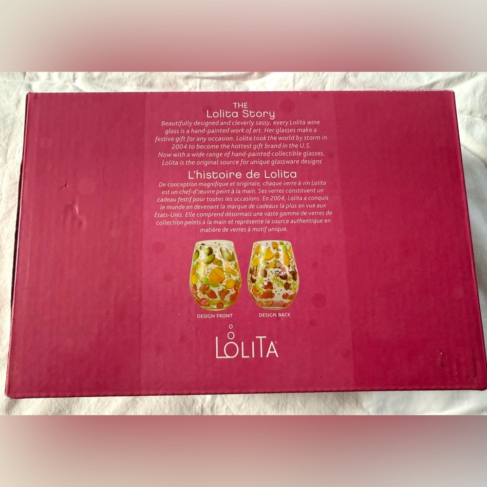 LOLITA “Tutti Frutti" 2 stemless wine glasses - Picture 2 of 2
